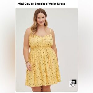 Torrid Sunny Yellow Dress with Strawberry Pattern